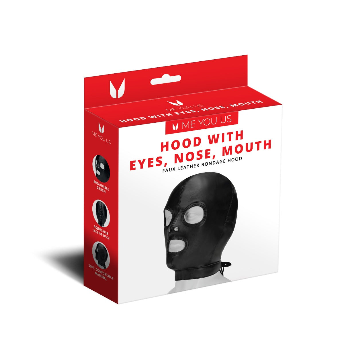 Me You Us – Black Hood with Eye, Nose, and Mouth Openings - Love-Union.de