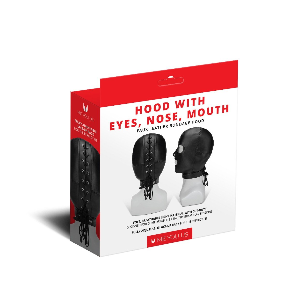 Me You Us – Black Hood with Eye, Nose, and Mouth Openings - Love-Union.de