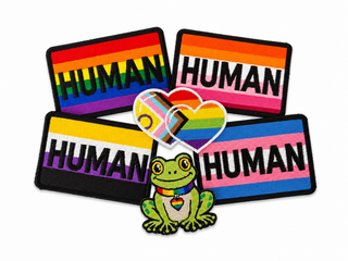 Frosch Patch mit Regenbogen-Halsband – Pride Aufnäher zum Aufbügeln - Love-Union.de
