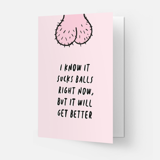 I Know It Sucks Balls...“ | Mutmacher-Karte (A6) - love-union.de