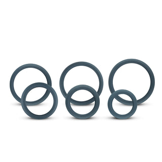 BONERS 6 PIECE COCK RING SET GREY