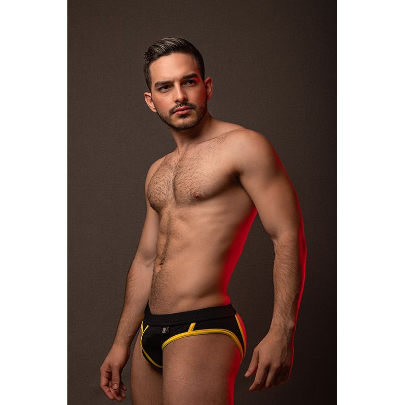 Open Up Mesh Jock - Black Yellow - love-union.de