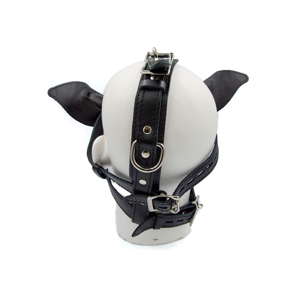 Leather Pig Head Harness Black - love-union.de