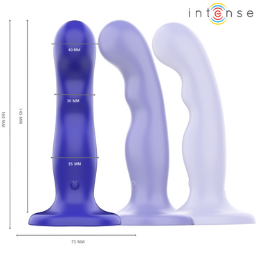 INTENSE - VIBRATEUR COURT AVEC VENTOUSES TÉLÉCOMMANDE BLEUE