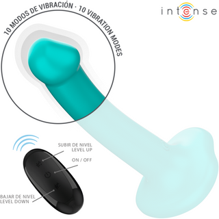 INTENSE - KATIE VIBRATEUR À VENTOUSES 10 VIBRATIONS TÉLÉCOMMANDE BLEUE