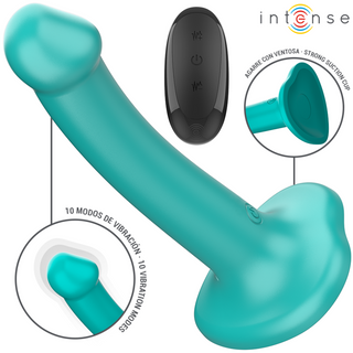 INTENSE - KATIE VIBRATEUR À VENTOUSES 10 VIBRATIONS TÉLÉCOMMANDE BLEUE