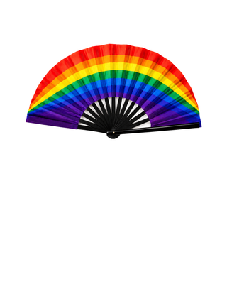 XXL Pride Fächer "Rainbow" – 68 cm Handfächer mit Bambusrippen & lautem Klack-Effekt