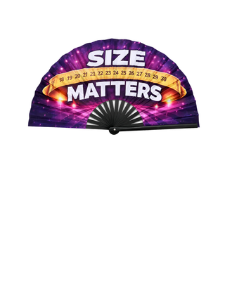 XXL Pride Fächer "Size Matters" – 68 cm Handfächer mit Bambusrippen & lautem Klack-Effekt